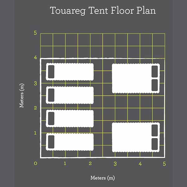 Plano de distribucion interna de la carpa Touareg Bell Tent