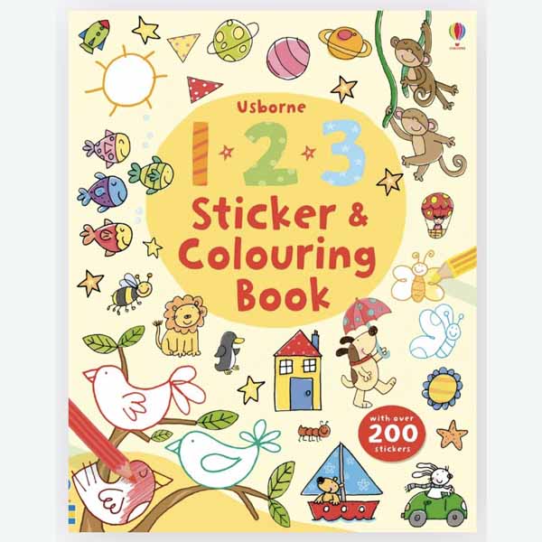 123 stickers and colouring book